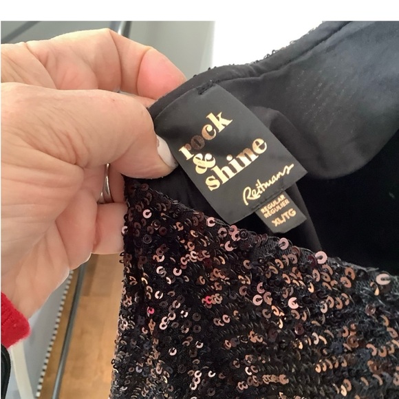 EUC Rock & Shine by Reitmans, dark copper/wine sequined shift dress XL/16 - Picture 4 of 8